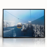 Large abstract wall art depicting a Colorado scenery in muted earth tones, framed in black acrylic.