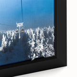 Framed canvas featuring a textured depiction of Telluride, Colorado in black with vibrant, colorful accents.