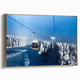 Framed canvas of a vintage-style Telluride, Colorado landscape in muted gold and black tones, ideal for bedroom wall art.