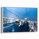 Vintage poster art of Telluride, Colorado, featuring colorful mountains on extra large framed canvas.