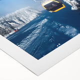 Art deco poster featuring the Telluride, Colorado landscape in muted earth tones, on a rolled canvas.