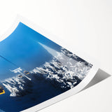 Extra large wall art featuring line art flowers in muted earth tones on a rolled print, suitable for large living room decor.