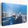 Large art print of Telluride, Colorado scenery on stretched canvas, featuring vivid blue and green tones.