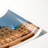 Extra large rolled print featuring line art flowers in muted earth tones, ideal for large living room wall art.