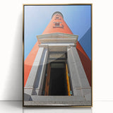 Large art print of Daytona scenery in muted blue tones on a framed acrylic, ideal for modern art wall decor.