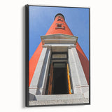 Black and white wall art of Daytona landscape on framed canvas, ideal for bedroom decor.