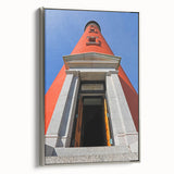 Framed canvas of Daytona landscape with vintage-style black and colorful art, ideal for a modern living room.