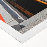 Art deco poster of Daytona scenery in muted pastel tones on rolled canvas, suitable for dining room wall art.