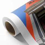 Art Deco-style poster of Daytona scenery in pastel shades on rolled canvas, ideal for nursery wall art.