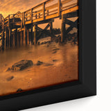 Extra large framed canvas featuring a textured depiction of Delaware scenery in black with colorful accents.