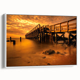 Vintage poster art of Delaware scenery on a framed canvas, featuring colorful artwork against a black background.