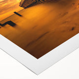 Art deco poster of Delaware scenery on rolled canvas, featuring muted earth tones, ideal for dining room wall art.