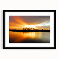 Extra large abstract art print of the Everglades in vibrant, textured colors on a framed black mat.