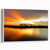 Vintage poster art of the Everglades with vivid green and blue tones on a framed canvas.