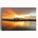 Black and white photograph of Everglades scenery on stretched canvas, ideal for kitchen wall art.