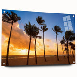 Acrylic print of Fort Lauderdale scenery in muted blue and green hues, suitable for bedroom or dining room decor.
