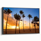 Black and white framed canvas of Fort Lauderdale landscape, ideal for bedroom wall art.