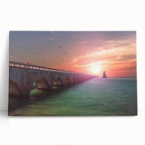 Black and white stretched canvas of Florida Keys scenery, suited for kitchen or bedroom wall art.