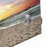 Large abstract wall art featuring Florida's Palm Beach on acrylic glass, in pastel shades, ideal for dining room art.