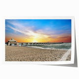 Rolled print of Palm Beach scenery with vivid blue and green tones, ideal for art wall dining room.