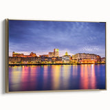 Framed canvas of a vintage-style Savannah landscape in muted gold and black tones, ideal for bedroom wall art.