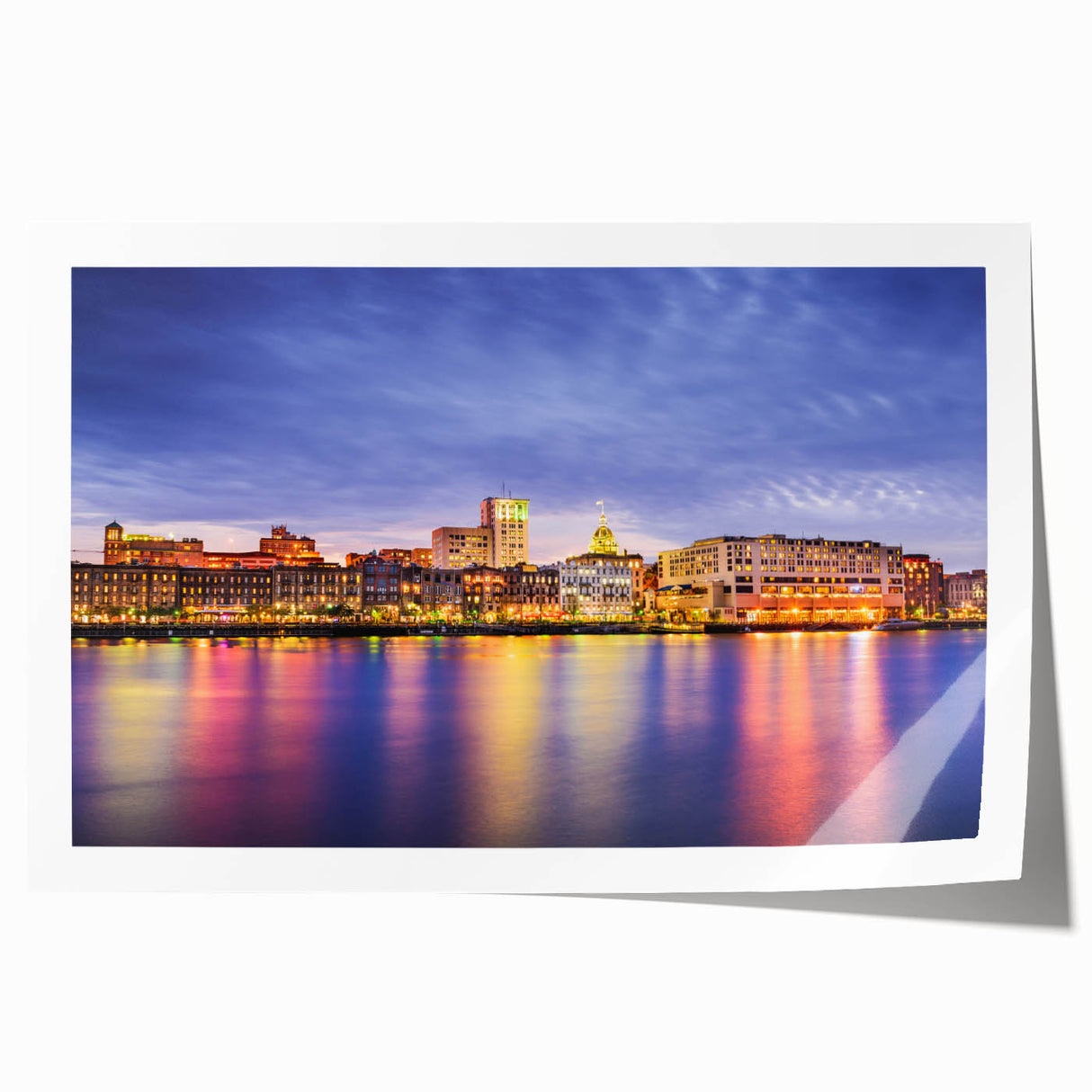 Extra large rolled print of Savannah scenery with floral accents in muted green and brown tones.