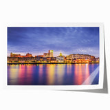 Extra large rolled print of Savannah scenery with floral accents in muted green and brown tones.