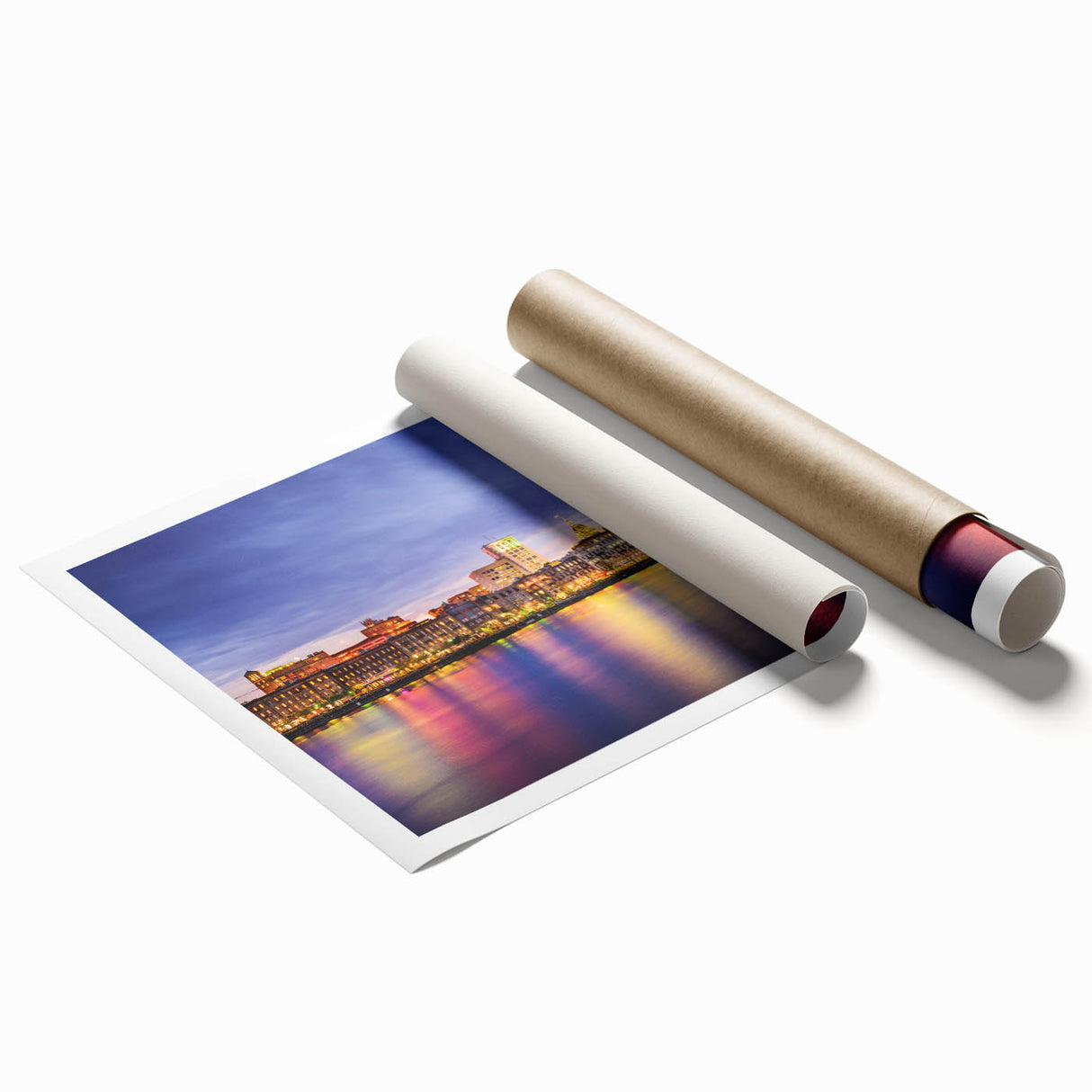 Extra large rolled print of Savannah scenery with floral elements in soft pastel colors.