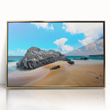 Framed acrylic print of a serene Kauai landscape in soft, earthy tones, ideal for modern art wall decor.