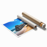 Extra large rolled print of a serene Kauai landscape with lush greenery and distant mountains.