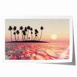 Extra large rolled print featuring a serene Maui landscape with lush greenery and floral accents.