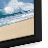 Textured black wall art depicting Oahu, Hawaii, on a framed canvas with vibrant, colorful accents.