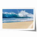 Rolled print of Oahu, Hawaii scenery with vibrant green hues and floral elements, suitable as art wall for dining room.