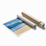 Extra large rolled print of Oahu, Hawaii scenery with vibrant floral elements, suitable for bathroom or living room decor.