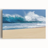 Black and white photo of Oahu, Hawaii on stretched canvas, suitable as large kitchen wall art.