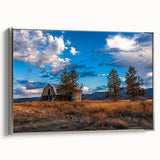 Framed canvas landscape art painting depicting a vivid Idaho scenery in colorful hues.