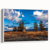 Vintage poster art of Idaho scenery on a framed canvas, featuring a colorful palette, ideal for living room decor.
