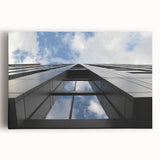 Black and white photograph of Chicago skyline on large stretched canvas, suitable as kitchen wall art.