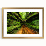 Extra large abstract art print depicting textured scenery of Indiana, in a gold frame with mat, ideal for living room decor.