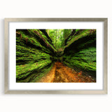 Textured art print of abstract Indiana landscape in muted earth tones, framed in silver, suitable for bedroom decor.