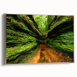 Landscape art painting featuring a serene Indiana scenery in colorful art tones, framed in silver on canvas.