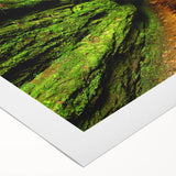 Art deco poster featuring Indiana scenery in muted earth tones on rolled canvas, suitable for dining room wall art.