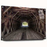 Large abstract depiction of Iowa scenery on acrylic glass, featuring earthy green and brown tones.