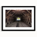 Extra large abstract art print of a colorful, textured Iowa landscape in a black frame, ideal for living room decor.