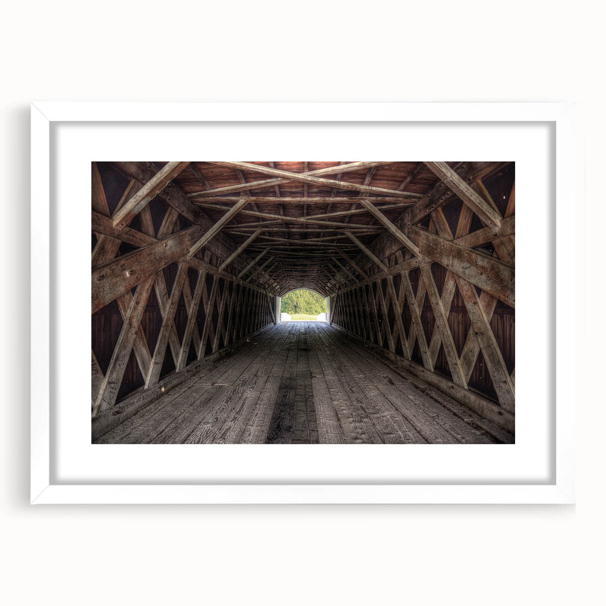 Abstract art print of Iowa scenery in muted earth tones on a framed white mat, ideal for dining room decor.
