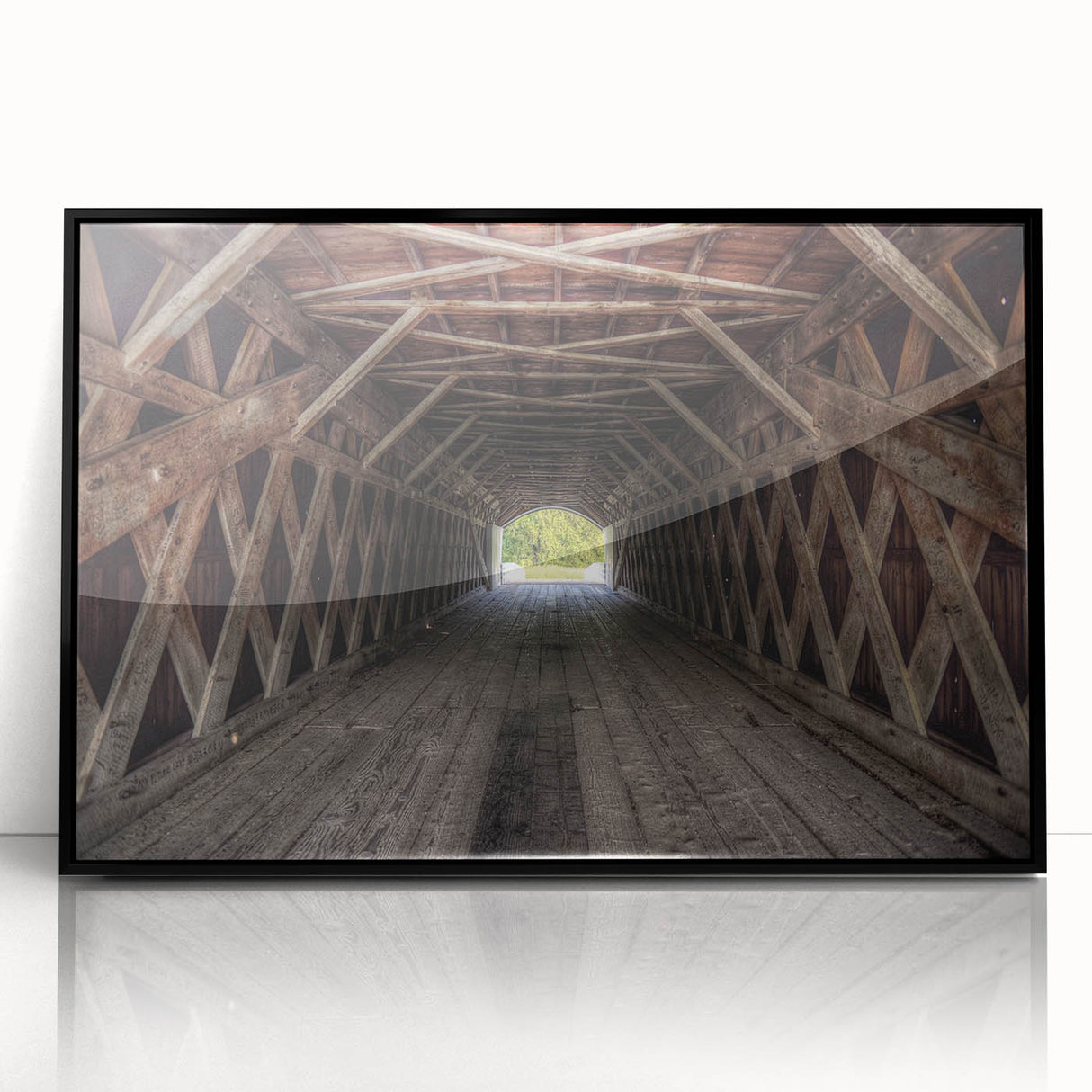 Large abstract wall art depicting Iowa scenery in muted earth tones on a framed acrylic panel.