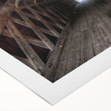 Art deco poster of Iowa scenery on rolled canvas, featuring muted earth tones, ideal for dining room wall art.