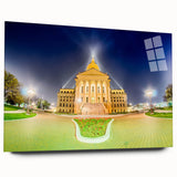 Large abstract depiction of a Kansas landscape in muted earth tones on acrylic glass, ideal for bedroom or dining room art.