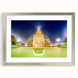 Textured abstract art print depicting a Kansas landscape in muted earth tones, framed in silver, suitable for bedroom decor.