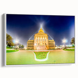 Vintage poster art of Kansas scenery on extra-large framed canvas, featuring colorful art with black edge detail.